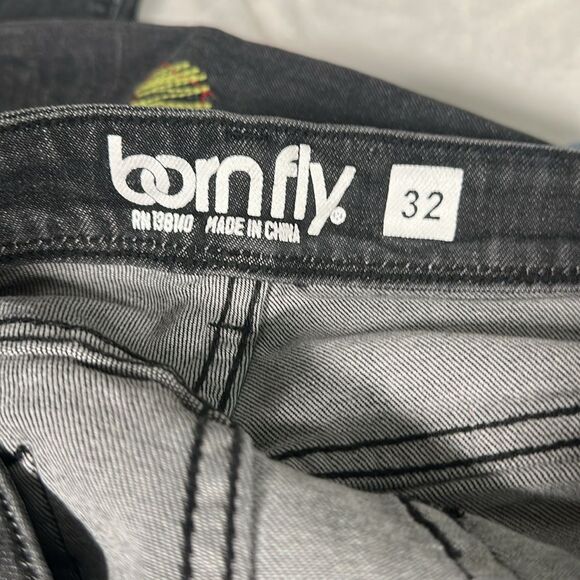 Born Fly Men's Black Jeans with Red and Yellow Accent Stitching! Size 32 - Picture 5 of 6